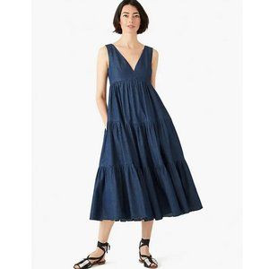 NWT! Kate Spade NY Chambray Vineyard Midi Dress Size 4 Indigo Denim